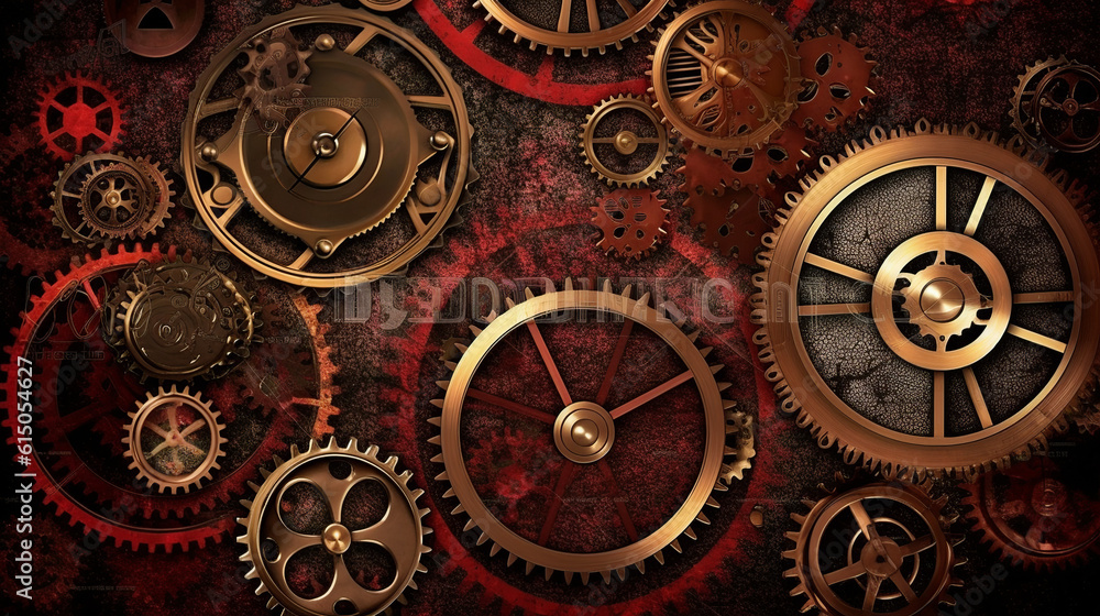 clock background, generative, ai, red