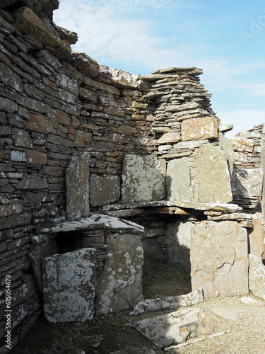 The Broch of Gurness. Iron age buildings. Aikerness Bay. Orkney Islands. Scotland photo