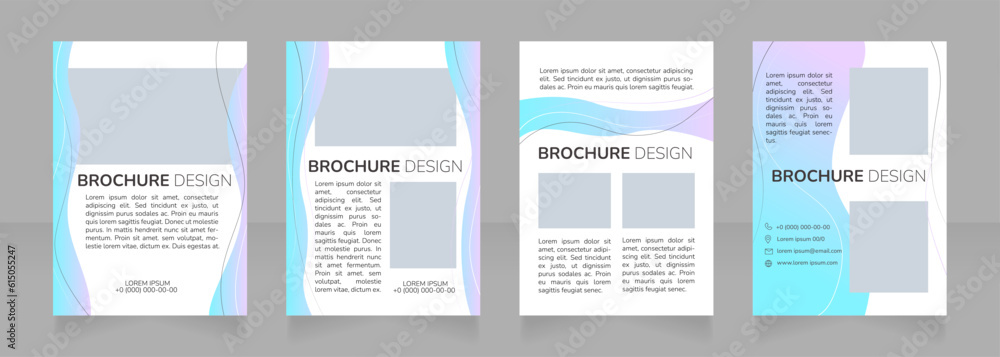 Innovative medical treatment blank brochure design. Template set with copy space for text. Premade corporate reports collection. Editable 4 paper pages. Nunito Bold, ExtraLight, Light fonts used