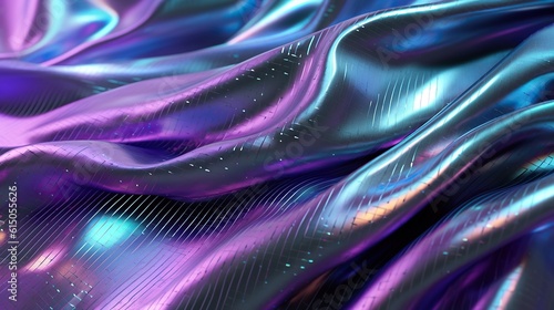 Luminous lilac dreams: oneiromancy on a blue abyss of abstract frivolity; twirling violet rhapsody on a chromatic textile sea as background photo