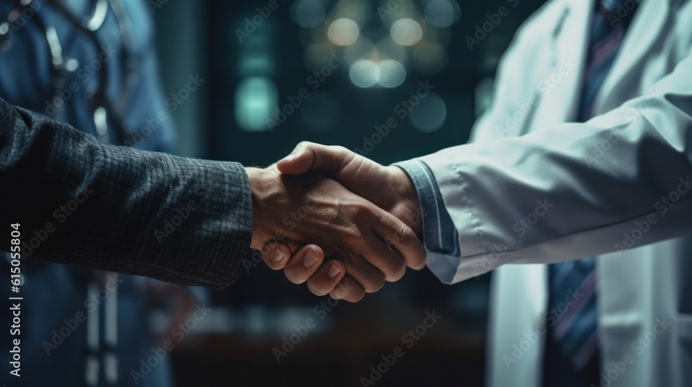 Bussines man and woman handshaking