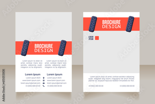 Preventive maintenance blank brochure design. Template set with copy space for text. Premade corporate reports collection. Editable 2 paper pages. Bebas Neue, Lucida Console, Roboto Light fonts used