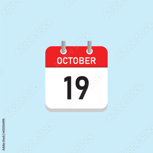 October 19 Concept Design. Vector Illustration.	