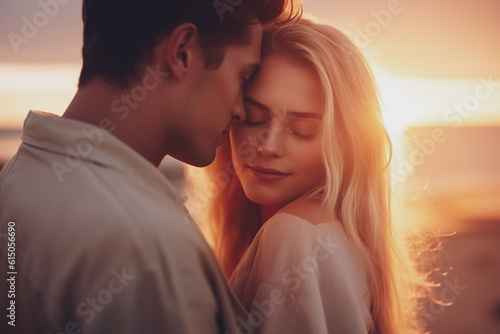 Image of young romantic couple in summer photo