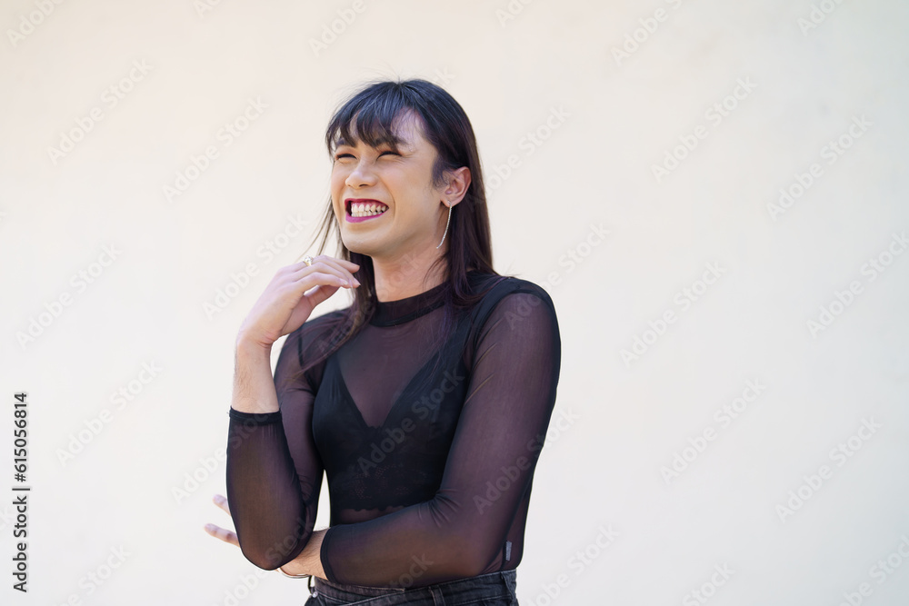 Portrait of Happy Asian transgender. LGBTQIA wearing make up woman clothes. Portrait of Happy Asian transgender. LGBTQIA wearing make up woman clothes.