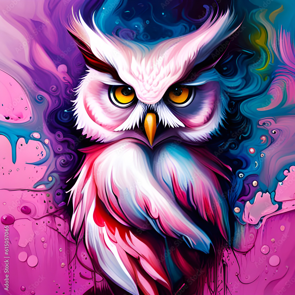 Illustration of an owl created with AI generator
