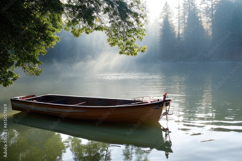 boat on the lake, generative ai