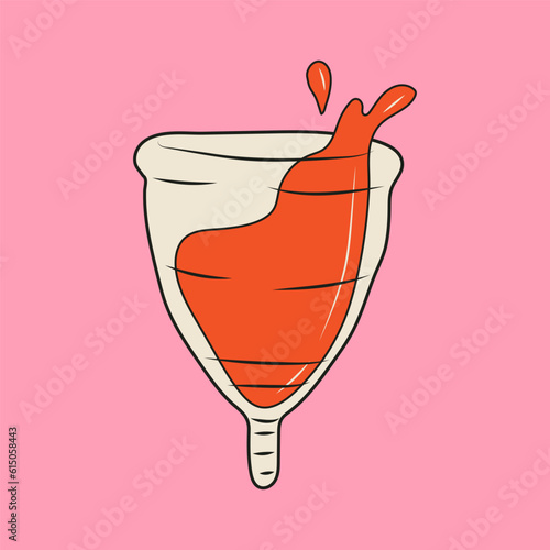 Zero waste menstrual cup. Eco protection for women in critical days. Vector
