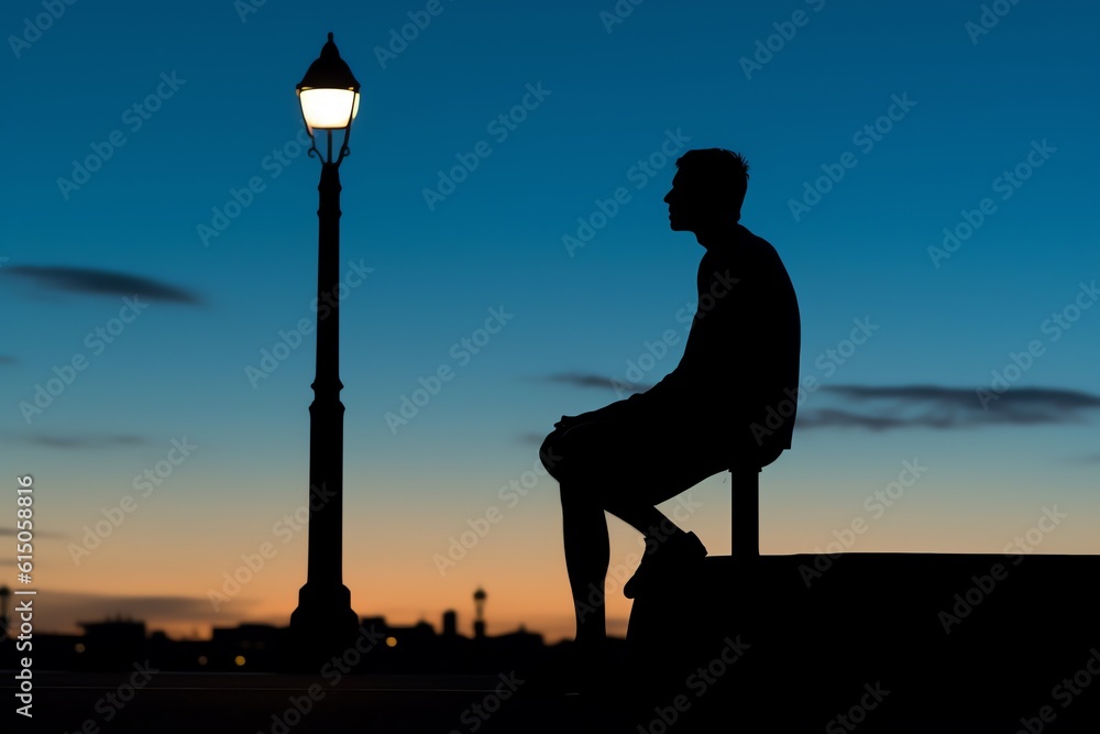 Man exhausted after run silhouette photograph