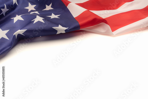 Part of the American flag is on a white background.