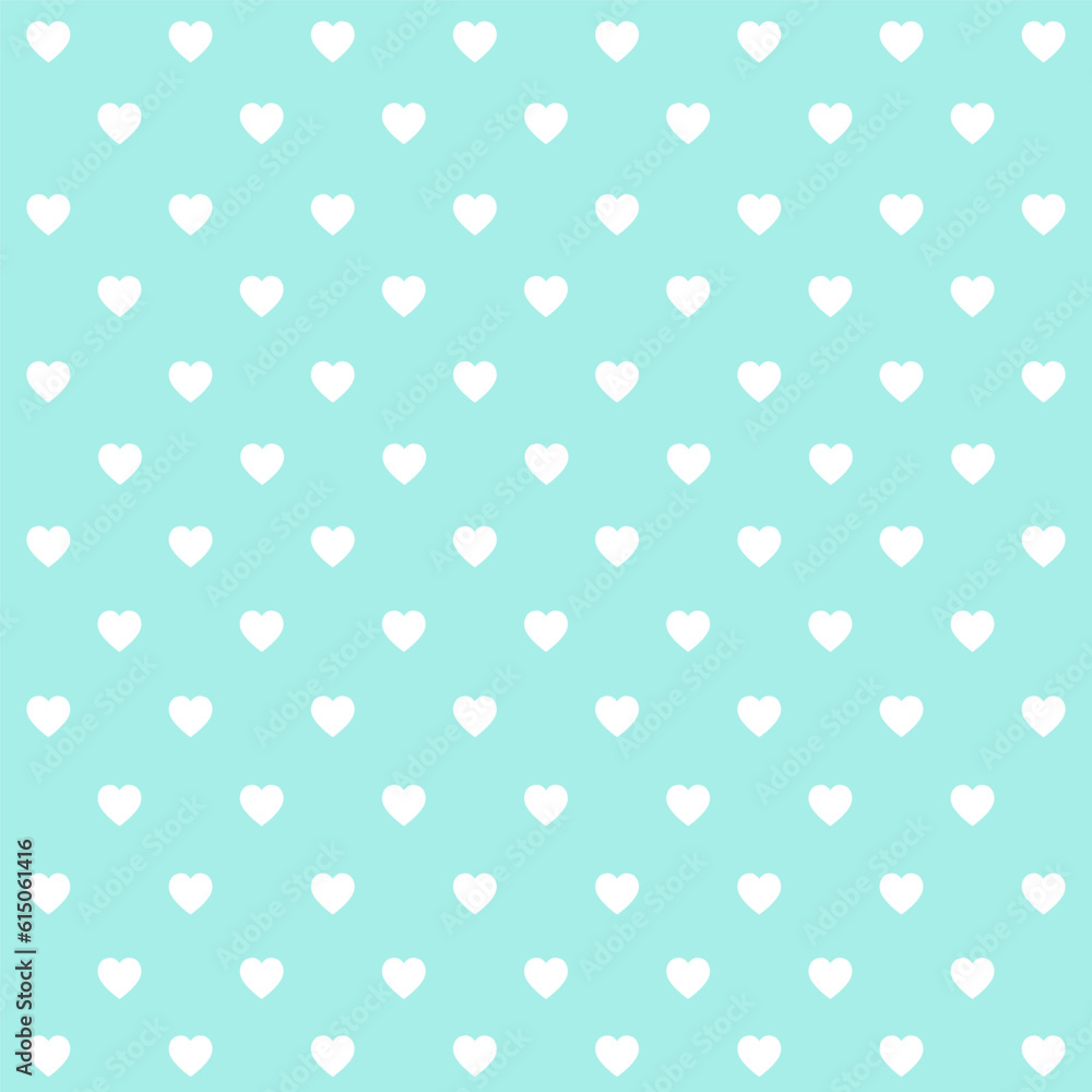 White hearts seamless pattern on green background. vector hand drawn illustration. White hearts seamless pattern on green background. vector hand drawn illustration.