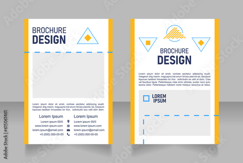 Course blank brochure design. Template set with copy space for text. Premade corporate reports collection. Editable 2 paper pages. Bahnschrift SemiLight, Bold SemiCondensed, Arial Regular fonts used photo