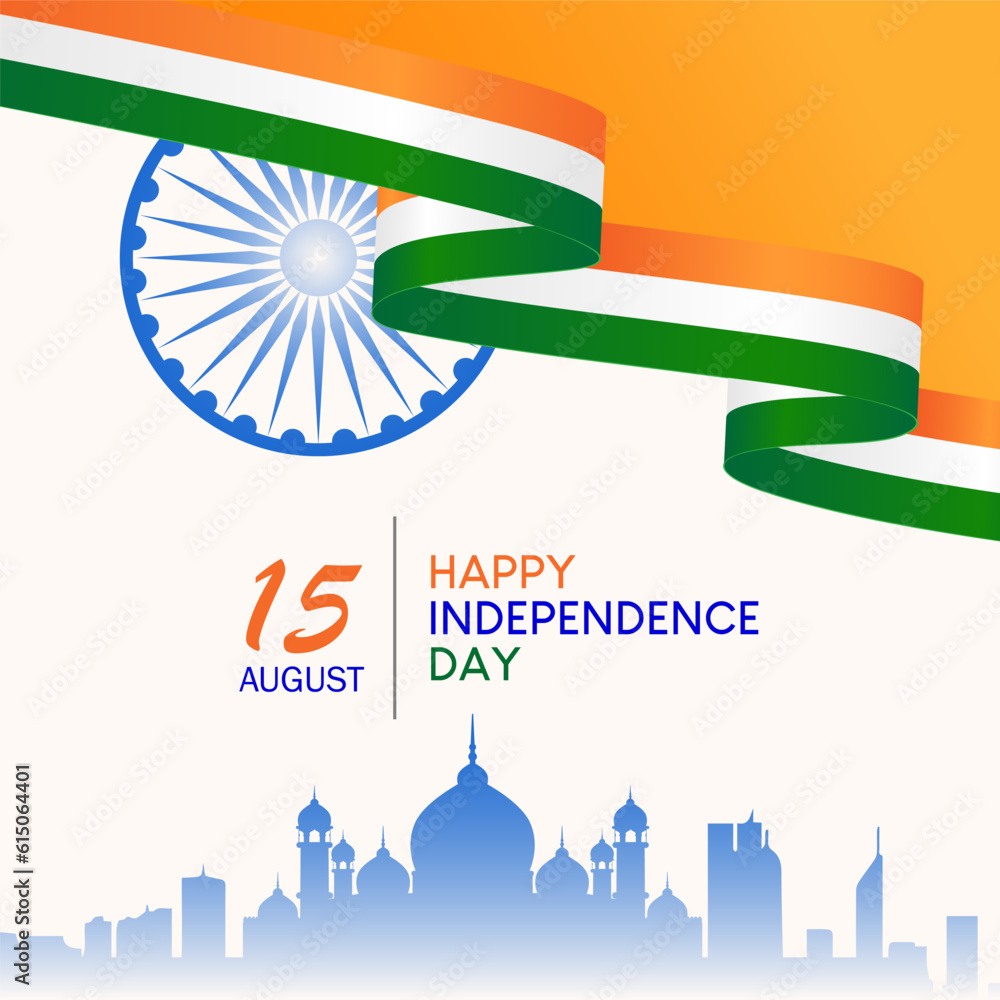 India independence day. 15th august india independence day. Happy independence day india vector illustration - obrazy, fototapety, plakaty 
