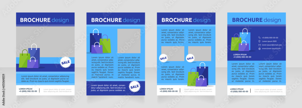 Shopping for clothes online blank brochure design. Template set with copy space for text. Premade corporate reports collection. Editable 4 paper pages. Ubuntu Bold, Raleway Regular fonts used Shopping for clothes online blank brochure design. Template set with copy space for text. Premade corporate reports collection. Editable 4 paper pages. Ubuntu Bold, Raleway Regular fonts used