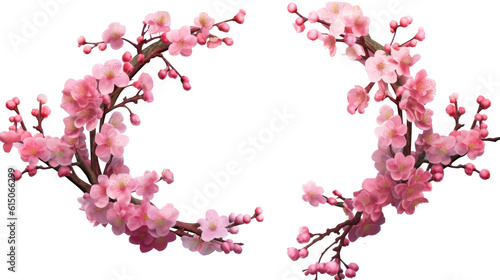 Beautiful sakura for decorative on transparent background. Generative Ai