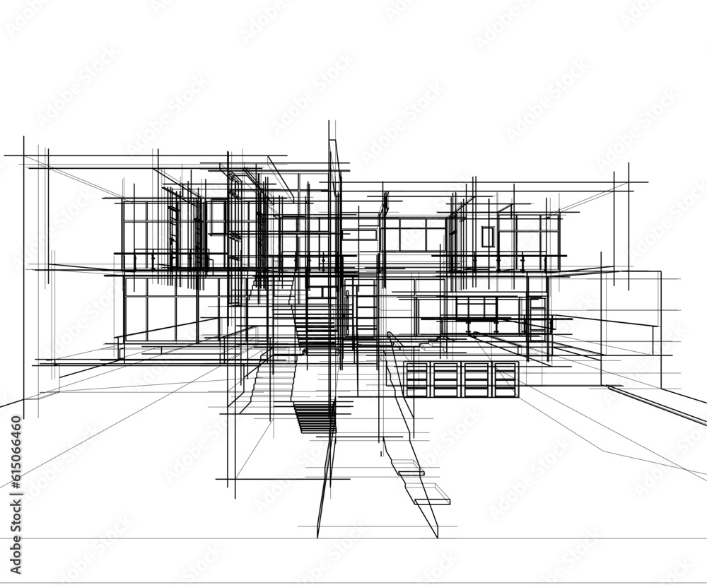 architectural sketch of a house architectural sketch of a house