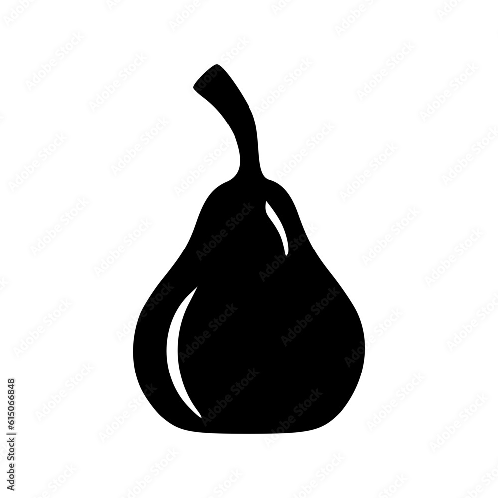Pear black silhouette vector illustration Pear black silhouette vector illustration