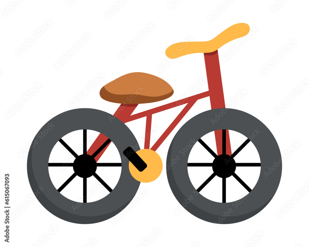 Vector bicycle icon. Flat bike illustration isolated on white background. Active sport equipment sign. Simple active hobby picture. Alternative ecological transportation concept.