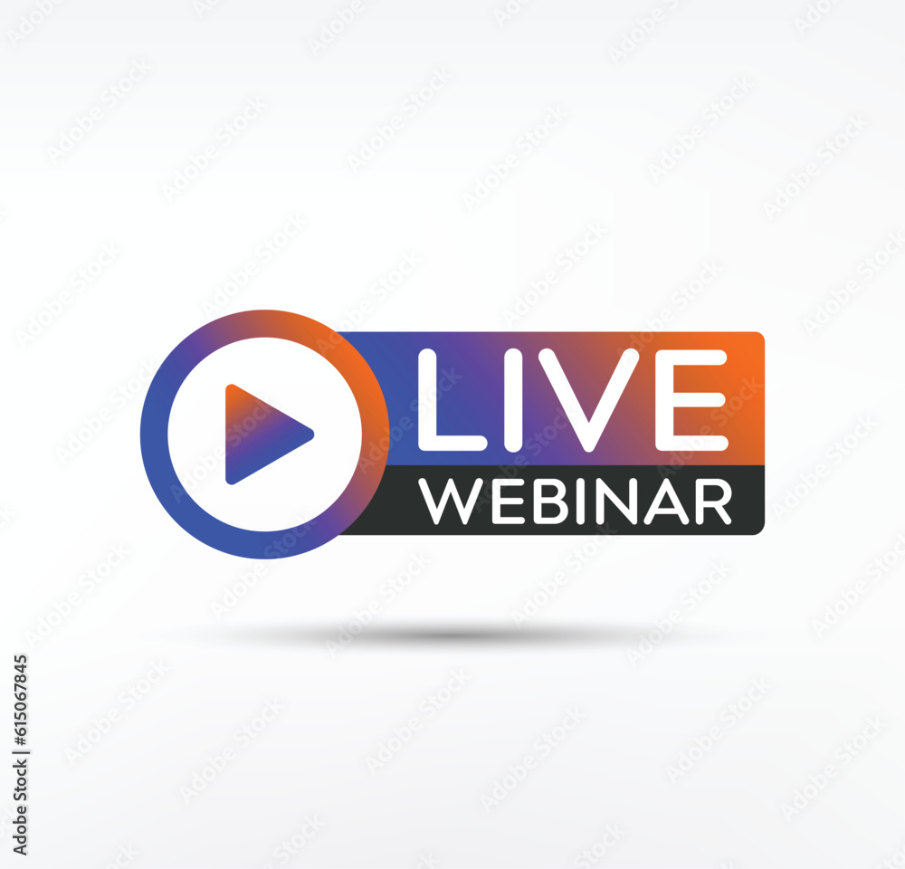 Live Webinar Button, label - vector design Live Webinar Button, label - vector design