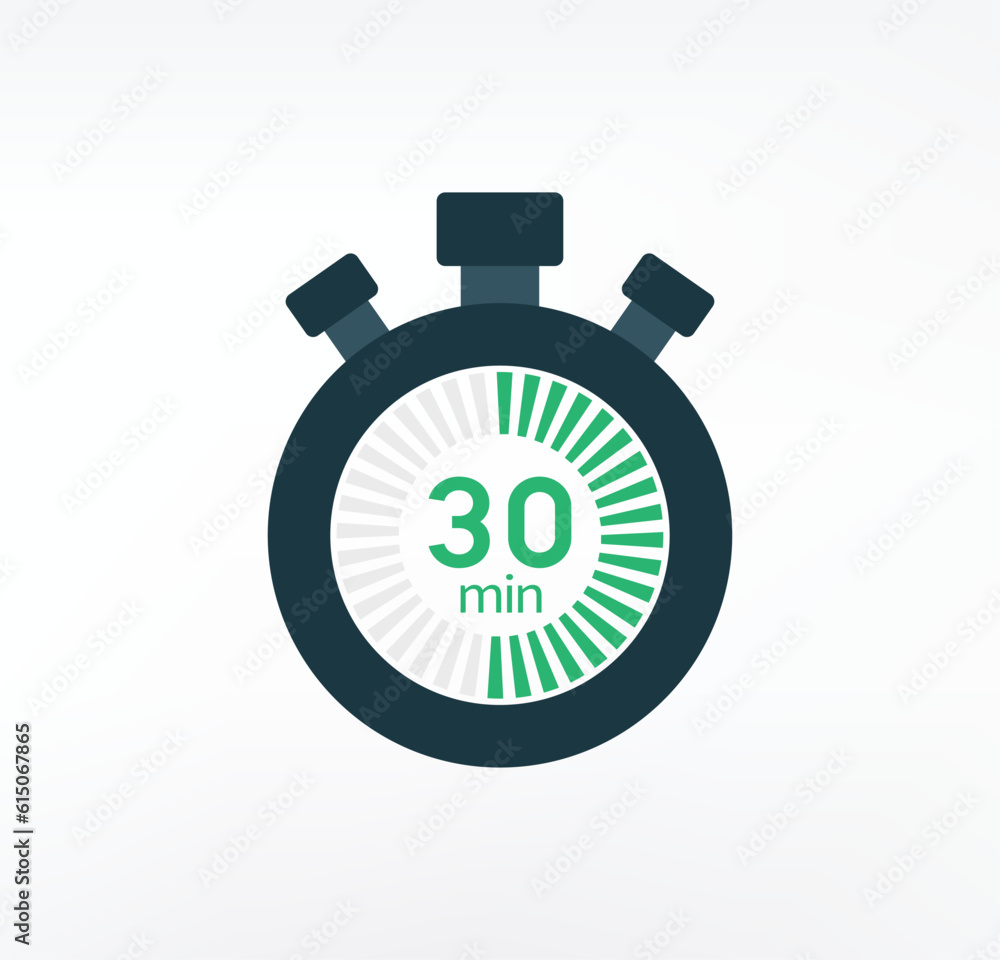The 15 minutes, stopwatch vector icon. Stopwatch icon in flat style, 15-minute timer on color background The 15 minutes, stopwatch vector icon. Stopwatch icon in flat style, 15-minute timer on color background