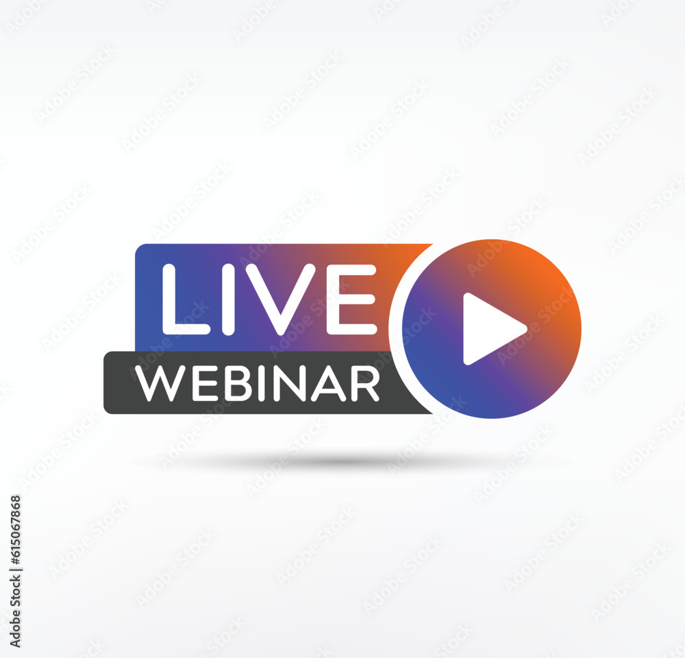 Live Webinar Button, label - vector design Live Webinar Button, label - vector design