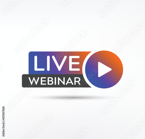 Live Webinar Button, label - vector design © Master Design