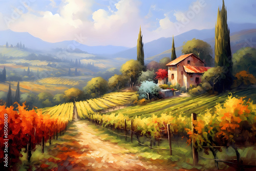 Impressionist s Vineyard Afternoon