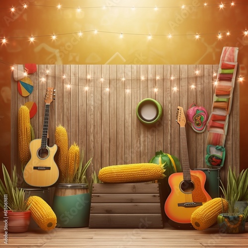 A beautiful background to promote farm party. June Party. Generative Ai.