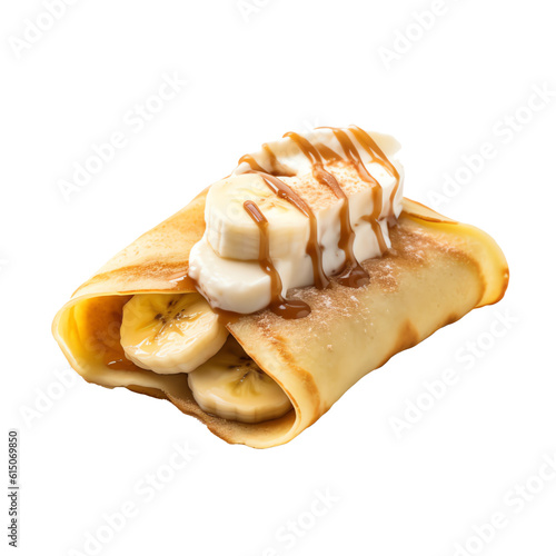 banana crepe filling isolated on transparent background