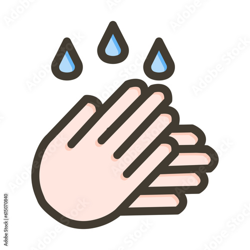 Hand Washing Thick Line Filled Colors Icon Design