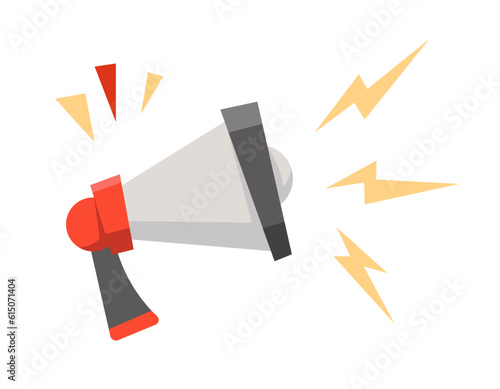 Promotional campaign brochure element design. Megaphone. Vector illustration with empty copy space for text. Editable shape for poster decoration. Creative and customizable component