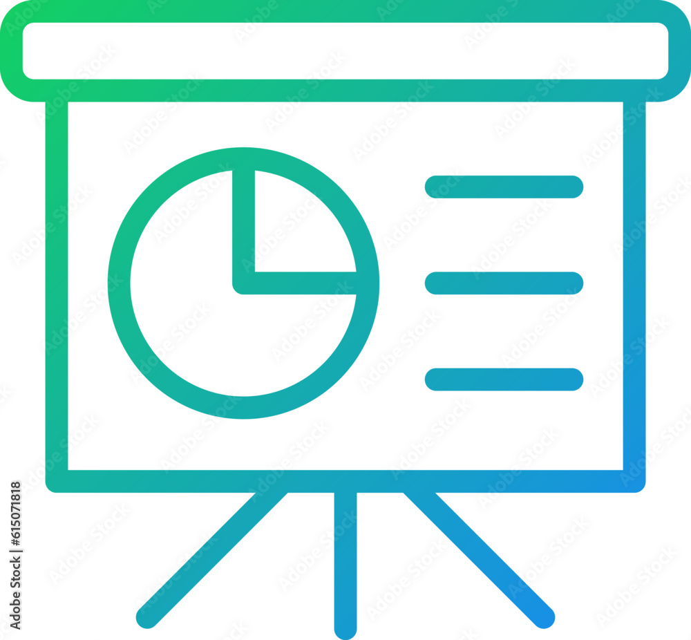 Presentation board pixel perfect gradient linear vector icon. Visual information for business and education. Thin line color symbol. Modern style pictogram. Vector isolated outline drawing Presentation board pixel perfect gradient linear vector icon. Visual information for business and education. Thin line color symbol. Modern style pictogram. Vector isolated outline drawing