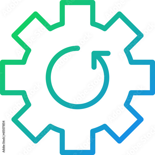 Update blue pixel perfect gradient linear vector icon. Settings adjustment. Application version. System improvement. Thin line color symbol. Modern style pictogram. Vector isolated outline drawing