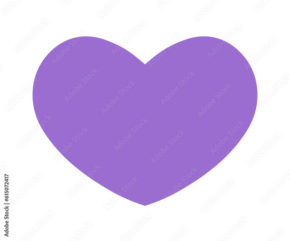 Purple heart sign isolated on transparent background. Valentines day icon. Hand drawn heart shape. World heart day concept. Love icon. PNG illustration