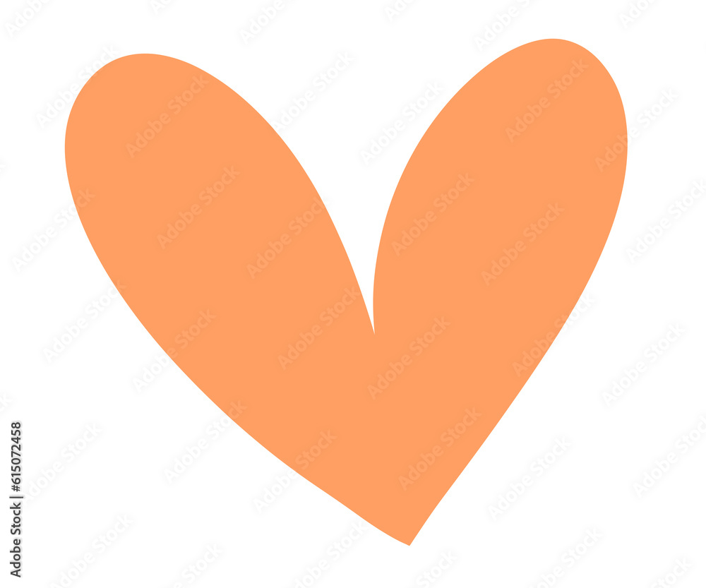 Orange heart sign isolated on transparent background. Valentines day icon. Hand drawn heart shape. World heart day concept. Love icon. PNG illustration Orange heart sign isolated on transparent background. Valentines day icon. Hand drawn heart shape. World heart day concept. Love icon. PNG illustration