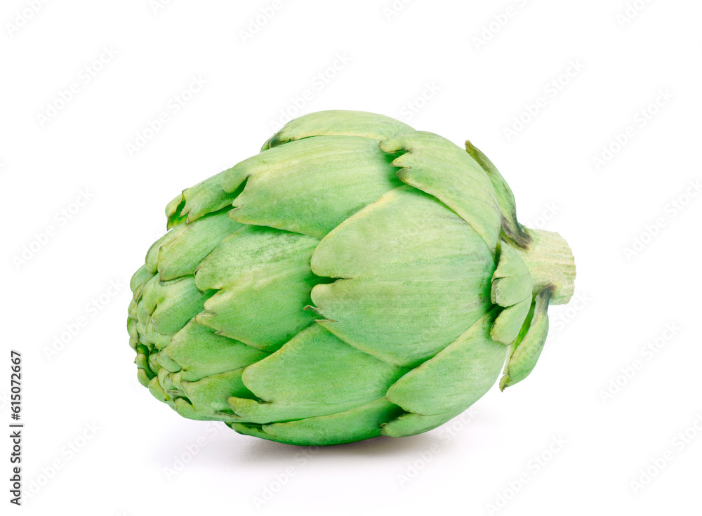 Fototapeta premium Green artichoke isolated on white background.
