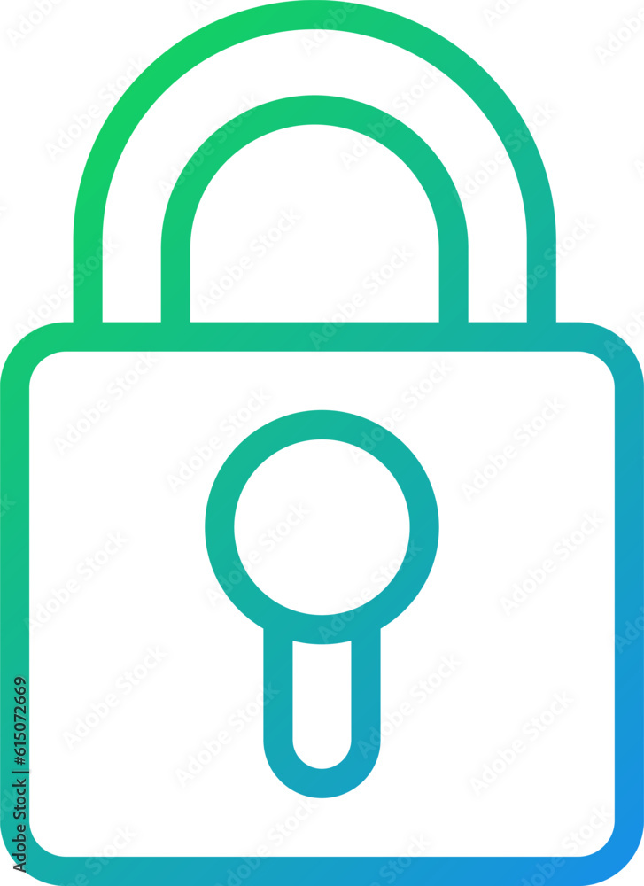 Lock pixel perfect gradient linear vector icon. Access to private information. Computer data protection and safety. Thin line color symbol. Modern style pictogram. Vector isolated outline drawing