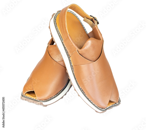 Peshawari chappal is a traditional footwear of Pakistan, worn especially by Pashtuns in the Khyber Pakhtunkhwa. photo
