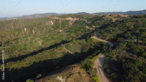 Aerial View of Mulholland Drive in Santa Monica Mountains, California