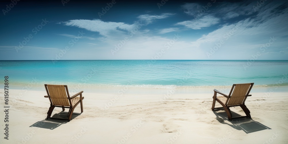 Tropical beach with hammocks with clear sky Tropical beach with hammocks with clear sky