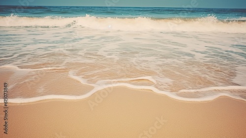 Waves on a beach with clear skies