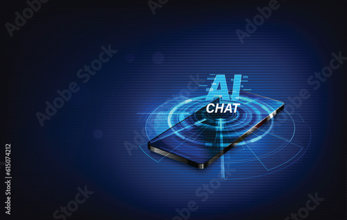  AI Content Generator. Chatbot technology, isometric. Technology and engineering. AI chat bot based on artificial intelligence and neural networks. Online training banner.