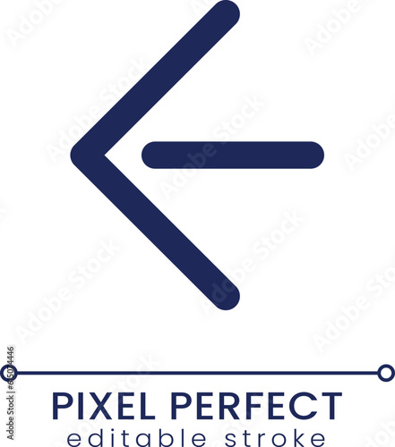 Move back pixel perfect linear ui icon. Website and application navigation. Previous step. GUI  UX design. Outline isolated user interface element for app and web. Editable stroke. Poppins font used