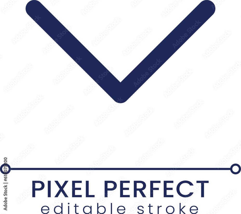 Scroll down pixel perfect linear ui icon. View chat history. Read new messages. GUI, UX design. Outline isolated user interface element for app and web. Editable stroke. Poppins font used Scroll down pixel perfect linear ui icon. View chat history. Read new messages. GUI, UX design. Outline isolated user interface element for app and web. Editable stroke. Poppins font used
