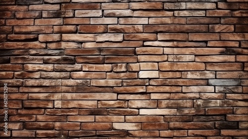 An illustrated depiction of brown brick walls, adding a rustic and textured element to the visual representation. Generative Ai