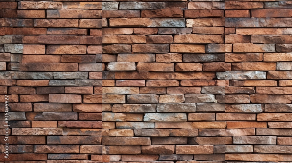 An illustrated depiction of brown brick walls, adding a rustic and textured element to the visual representation. Generative Ai