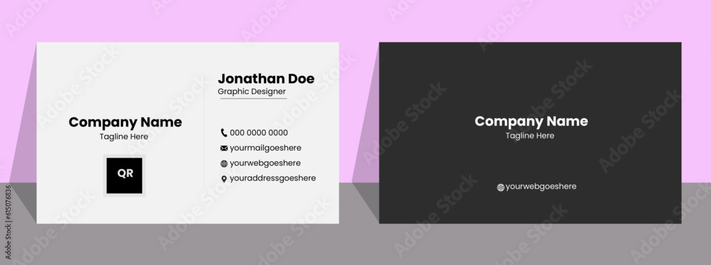  Business card,creative modern name card,Minimal Individual Business Card Layout,Personal visiting card with company logo,Vector,illustration. Stationery design

