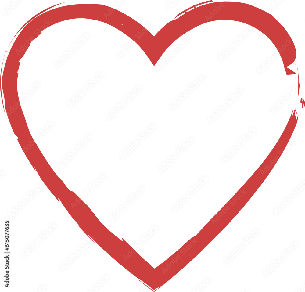 Digital png illustration of red heart outline with copy space on transparent background Digital png illustration of red heart outline with copy space on transparent background