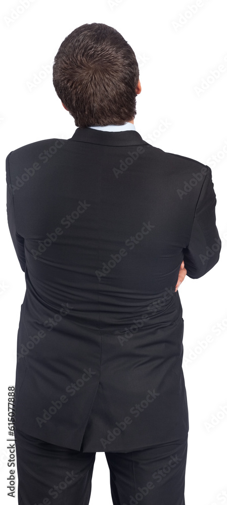 Digital png photo of rear view of caucasian businessman on transparent background Digital png photo of rear view of caucasian businessman on transparent background