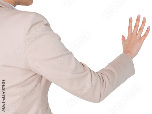 Digital png photo of mid section of asian businesswoman on transparent background